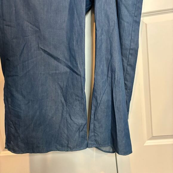 NWT No Less Than Chambray Short Sleeve Tie Waist Wide Leg Jumpsuit 3X - Picture 6 of 10